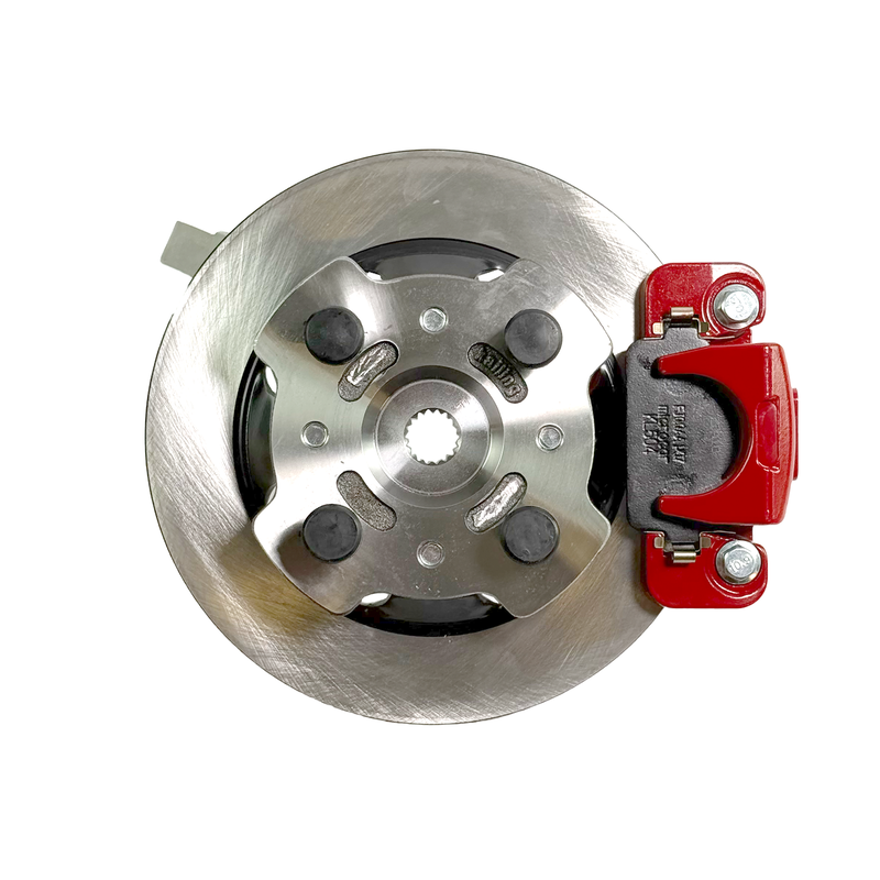 Valmiiksi koottu etupyörän napa, jarrulevy, jarrusatula ja laakeri Ligier & Microcar mopoautoihin