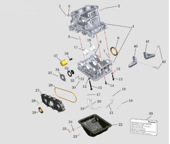 Växelhuskåpa Lombardini LDW 492/442/480 DCI