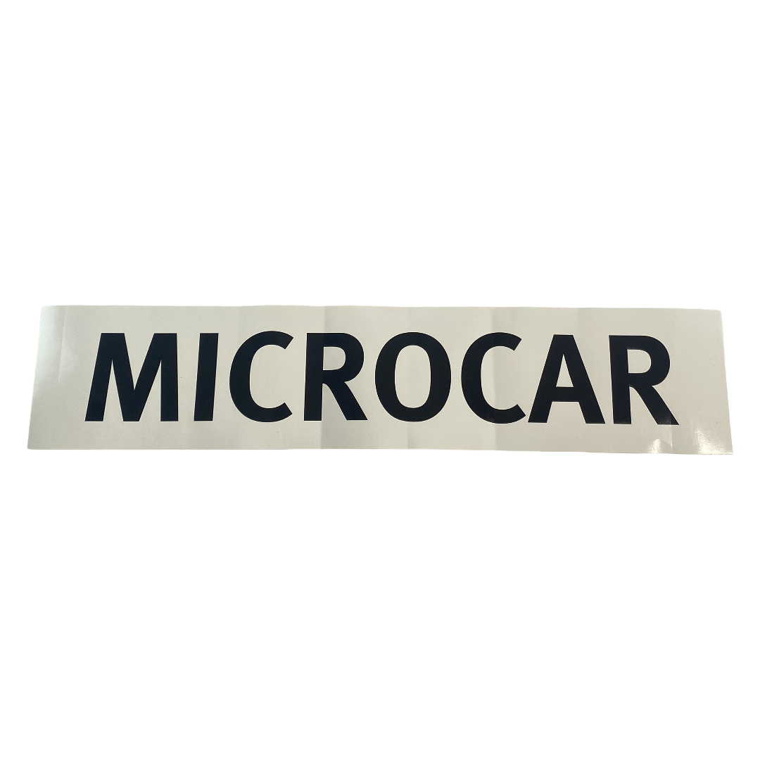 Emblem / klistermärke Microcar - Mopedbilsdelar
