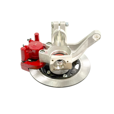 Valmiiksi koottu etupyörän napa, jarrulevy, jarrusatula ja laakeri Ligier & Microcar mopoautoihin