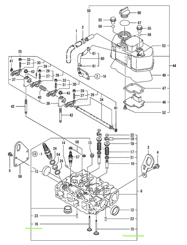 Yanmar 2TNE68 Imuventtiili Mopoautoihin