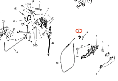 Muovinen tulppa/kiinnitys ovenkahva Ligier JS50 JS60
