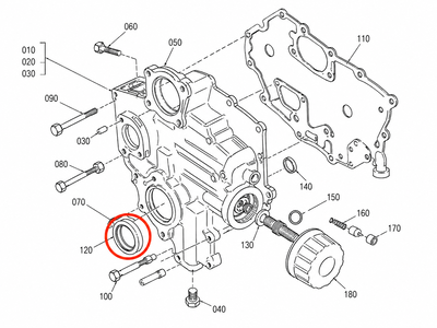 Oljetätning distributionshus Aixam Kubota Z402 & Z482 Original - K158770414
