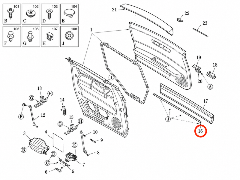 Takaluukun lista Ligier JS60 - 1417924