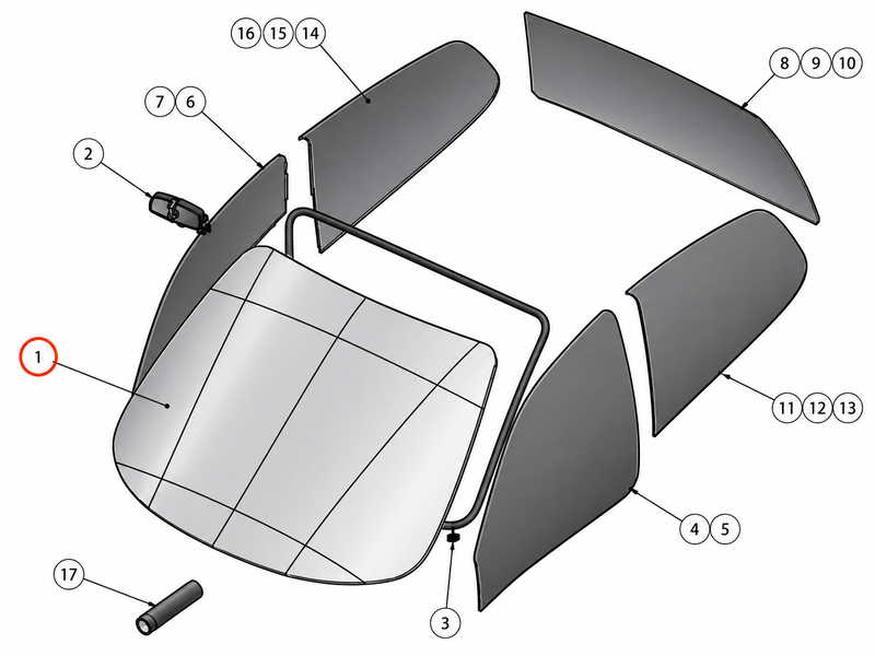 Pare-brise avant Ligier X-Too / Nova / Ambra - 1401093