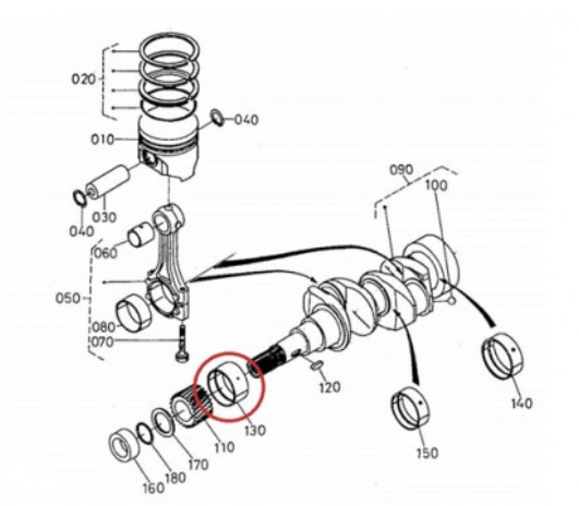 Bague de roulement / bague lisse pour moteur Kubota Z402 & Z482 – Aixam (1997 à aujourd’hui)