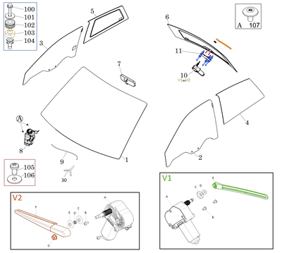 Balai d’essuie-glace arrière 180 mm pour Ligier & Microcar voiture sans permis