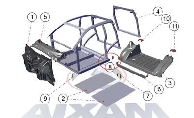 Täckkåpa till tröskel höger bak Aixam S9 Sensation Emotion