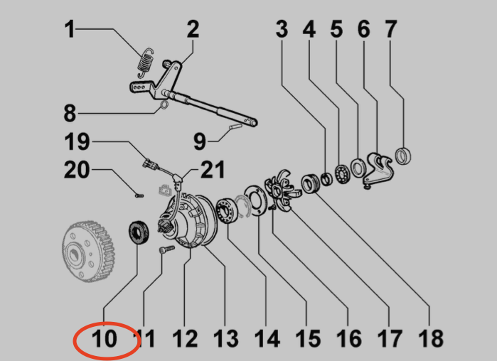 Öljytiiviste kampiakselin puolelle Lombardini 502 Focs Progress