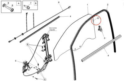 Fönsterklämma / Clips till fönster Ligier / Microcar
