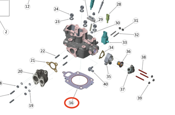 Sylinterikannen tiiviste Ligier Myli & JS50 V5 (2025–) Revo D+ E5+ -moottori