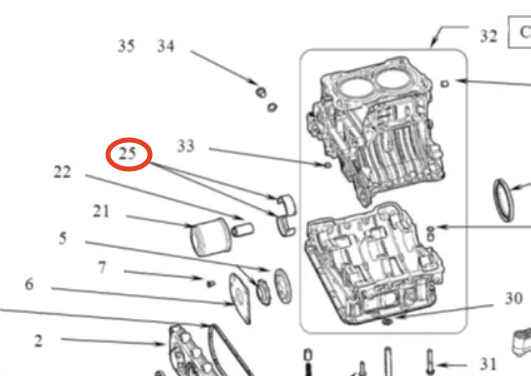 Runkolaakeri vakiomitta Lombardini LDW 442 DCI / LDW 480 HDI / LDW 492 DCI