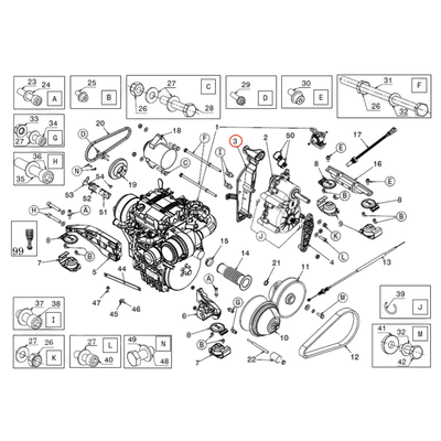 Fäste mellan motor & växellåda Ligier & Microcar Lombardini Progress ACT LDW502