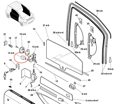 Poignée extérieure de porte droite pour voiture sans permis Microcar MC1 & MC2
