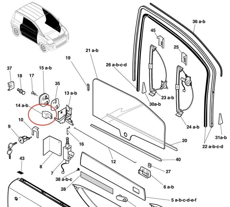 Poignée extérieure de porte droite pour voiture sans permis Microcar MC1 & MC2
