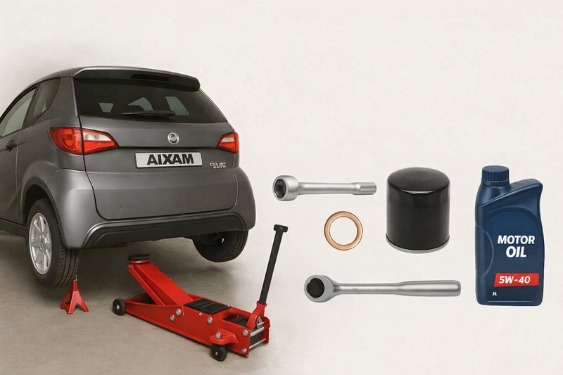 Miten teet öljynvaihdon Aixam, jossa on Kubota Z402 moottori? Vaihda öljy ja suodatin Aixami!