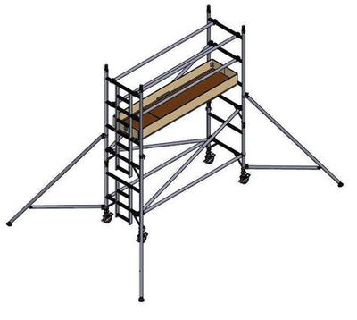 300-Ställning | Smal | 2 meter plattformshöjd