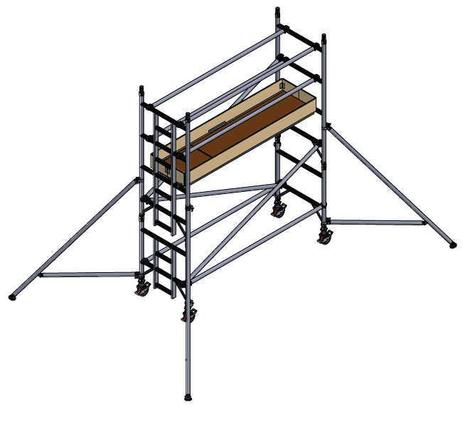 300-Ställning | Smal | 2 meter plattformshöjd