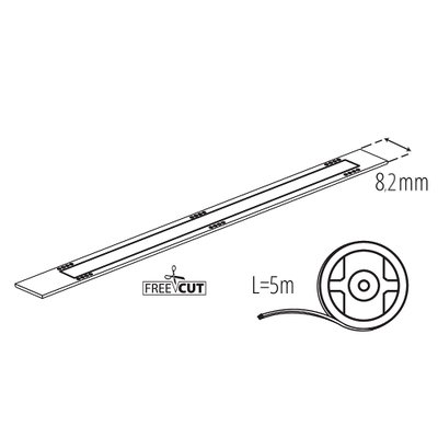 LED Strip COB Free Cut 12V 12W/m Kallvit 4000K IP65