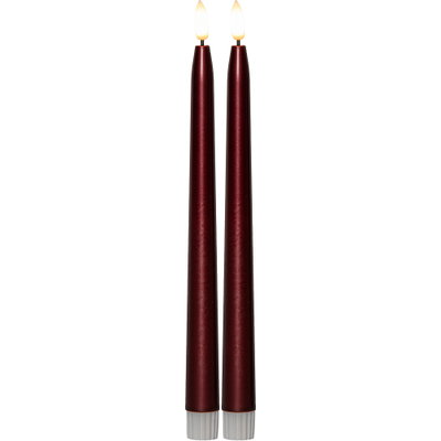 Antikljus Flamme Metall Röd 28cm