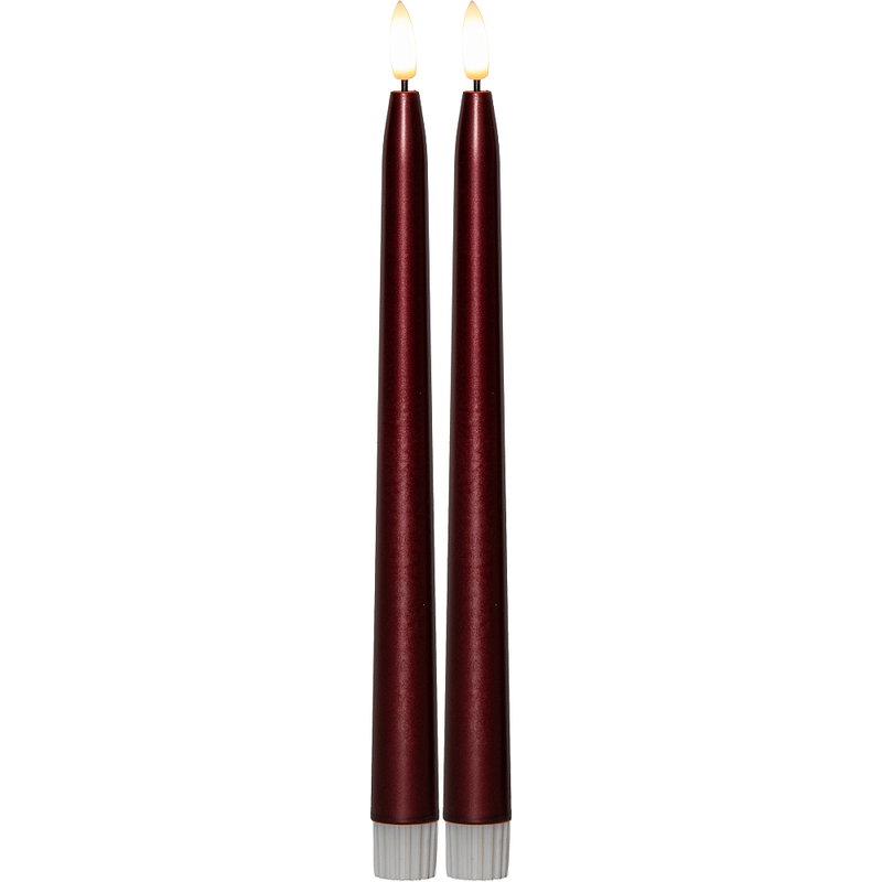 Antikljus Flamme Metall Röd 28cm