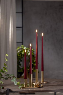 Antikljus Flamme Metall Röd 39cm