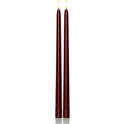 Antikljus Flamme Metall Röd 39cm