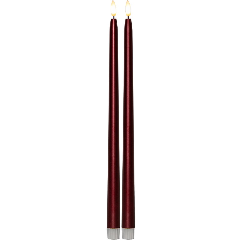 Antikljus Flamme Metall Röd 39cm