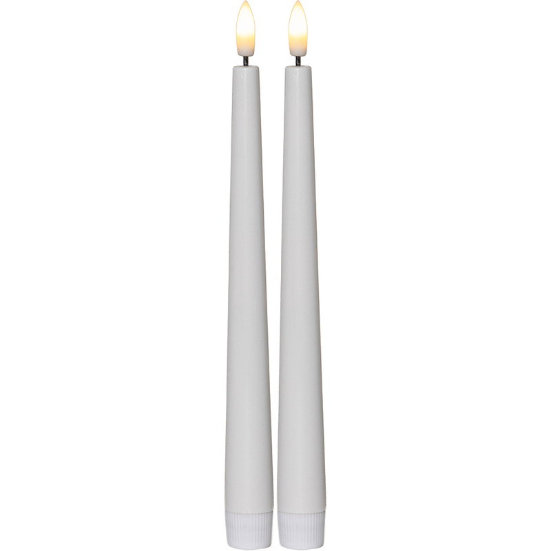 Antikljus Flamme Candy Vit
