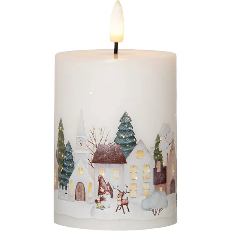 Blockljus Flamme Winterland 13,5cm