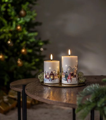 Blockljus Flamme Winterland 13,5cm