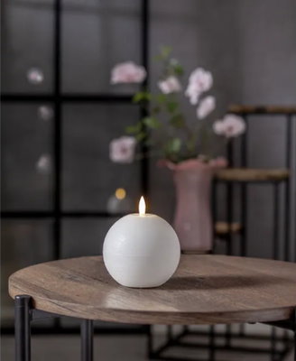 Blockljus Flamme Rustic Vit 11,5cm Rund