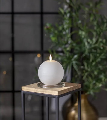 Blockljus Flamme Rustic Vit 11,5cm Rund