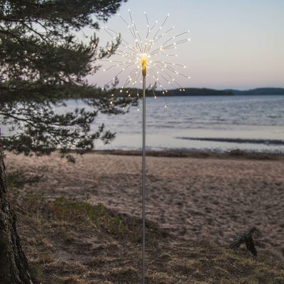 Utedekoration Firework på pinne Silver