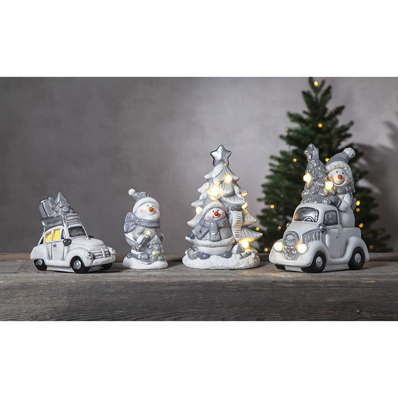 Juldekoration Friends Snögubbe Bil Grå 20cm
