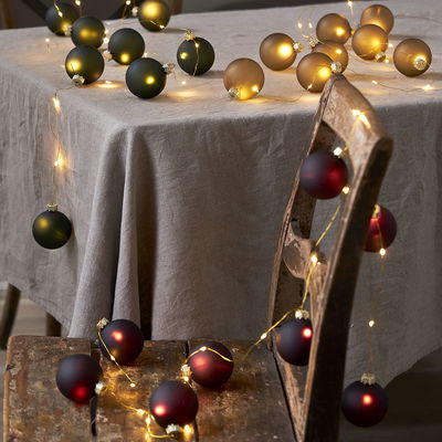 Ljusslinga Bliss Röda Julgranskulor