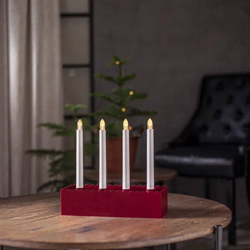 Ljusstake Advent Röd
