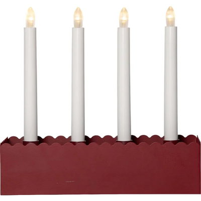 Ljusstake Advent Röd Batteri
