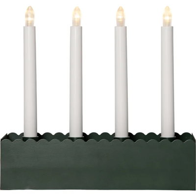 Ljusstake Advent Grön Batteri