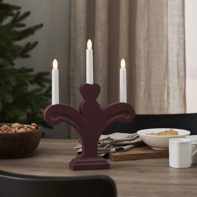 Ljusstake Orsa 3-ljus Röd