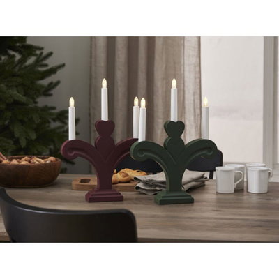 Ljusstake Orsa 3-ljus Röd