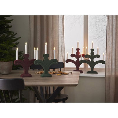 Ljusstake Orsa 3-ljus Röd