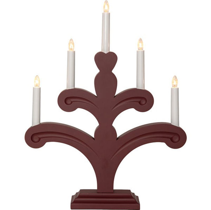 Ljusstake Orsa 5-ljus Röd