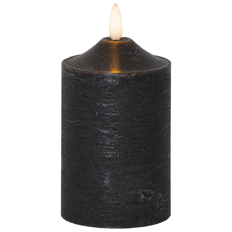 Blockljus Flamme 15cm Svart