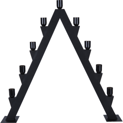 Ljusstake Max 9st E27 Svart i metall