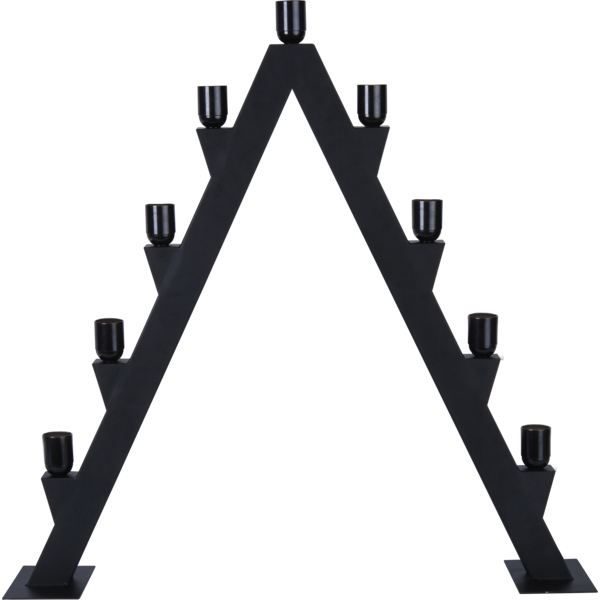 Ljusstake Max 9st E27 Svart i metall