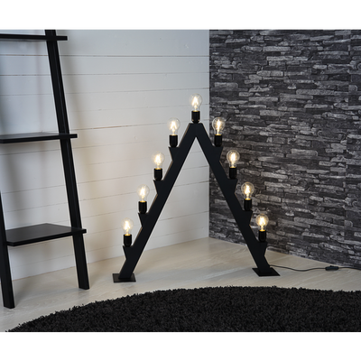 Ljusstake Max 9st E27 Svart i metall