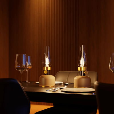 Uppladdningsbar LED Oljelampa IP54 Sand