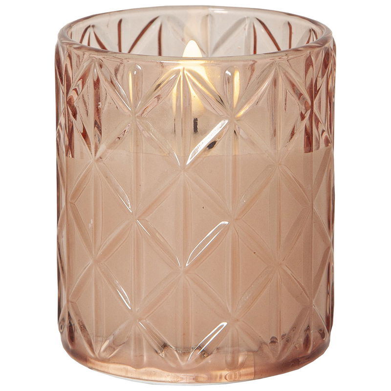 Blockljus Flamme Romb 10cm Rosa