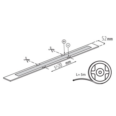 LED Strip COB Slim 24V 8W/m Kallvit 4000K IP65